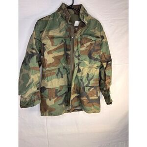 US Military M-65 Field Jacket Woodland Camo Vintage Army Combat Coat Medium